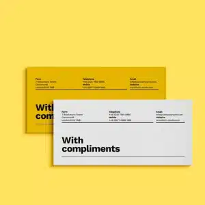 Printed Compliment Slips available to buy from B&S Labels printers Belfast