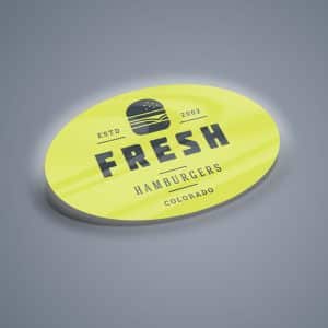 Image of a single oval label to showcase this product
