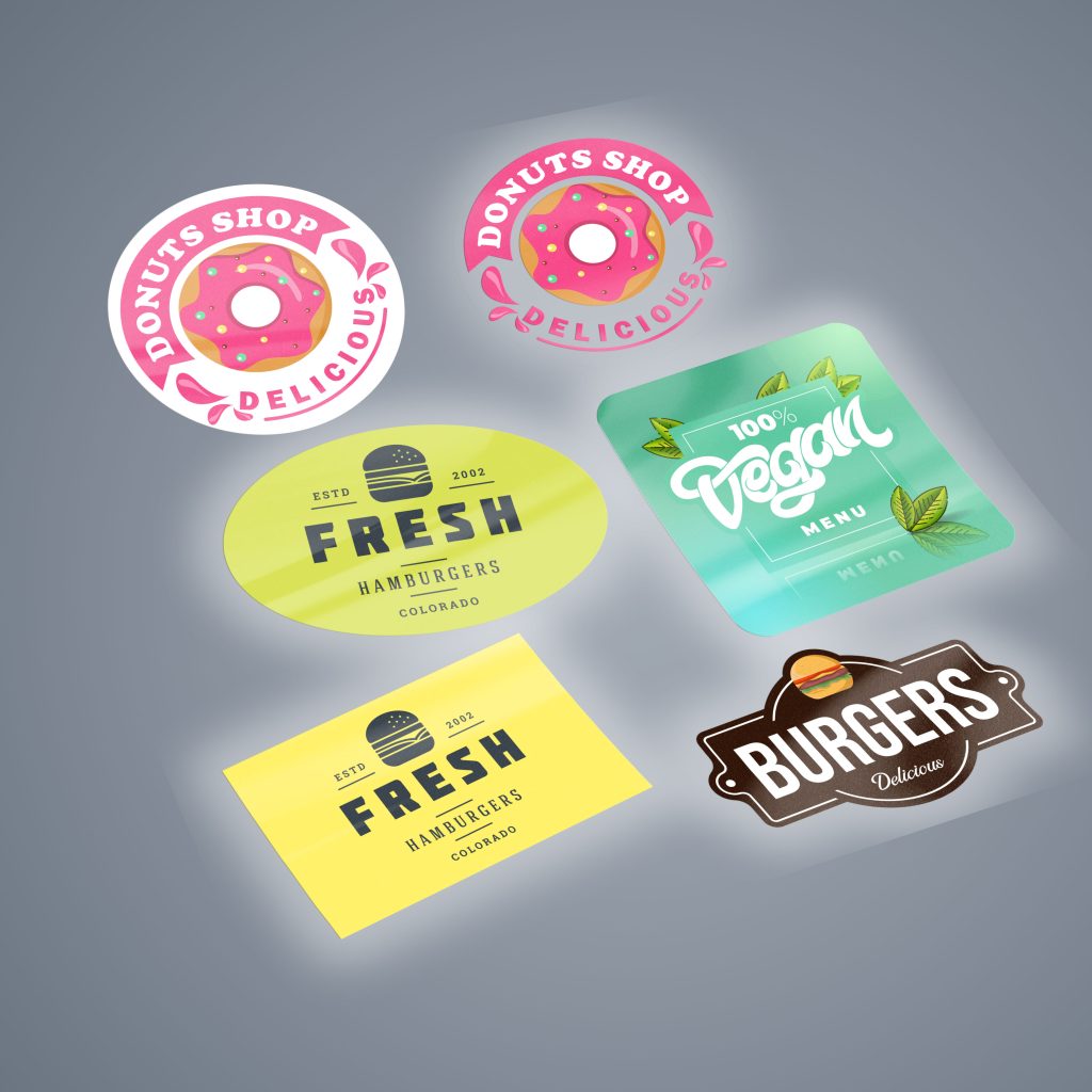 A collection on single labels to showcase items available when purchasing samples