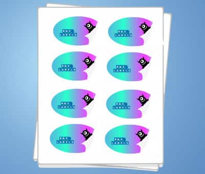 Oval Labels On Sheets available to buy from B&S Labels Printing Business in Belfast